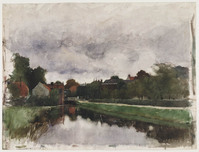 KT 1271
<br/>
Gezicht op Breukelen
<br/>
<em>Bastert, Nicolaas (1854-1939)</em>